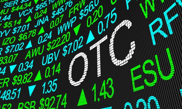 Digital trading board with OTC prominently displayed.